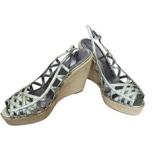 Calvin Klein Gold Wedge Sandals Size 8.5